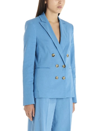 Shop Pinko Double Breasted Blazer In Blue