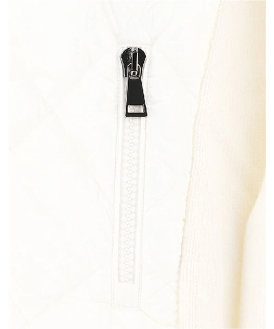 Shop Moncler Padded Knit Jacket In White