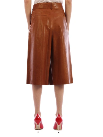 Shop Arma Leather Shorts In Brown