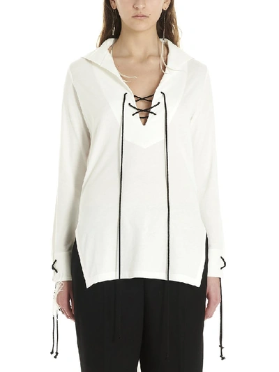 Shop Ann Demeulemeester Lace In White