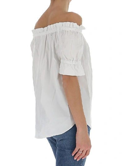 Shop Michael Michael Kors Off Shoulder Top In White