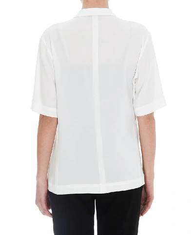 Shop Alberto Biani Double Breasted Short Sleeve Blazer In White