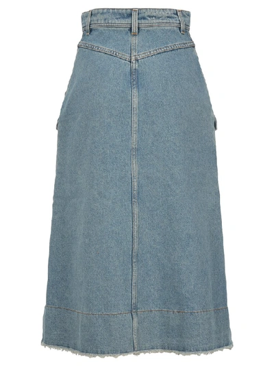 Shop Philosophy Di Lorenzo Serafini Denim Midi Skirt In Blue
