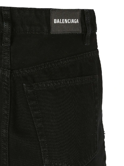 Shop Balenciaga Denim Mini Skirt In Black