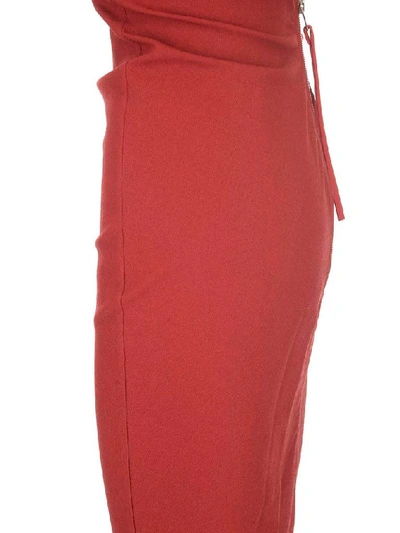 Shop Rick Owens Mesh Panelled Sleeveless Dress In Red