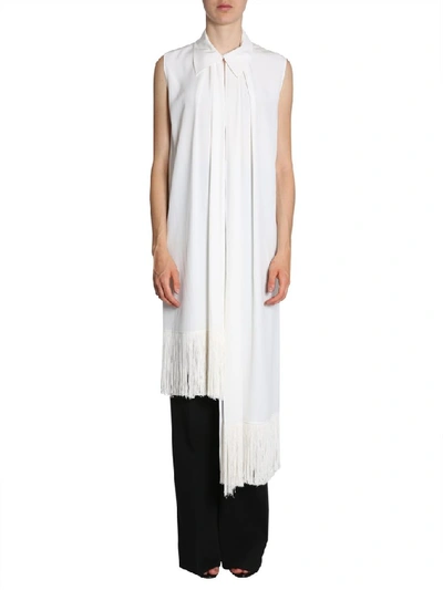 Shop Givenchy Fringe Trimmed Sleeveless Top In White
