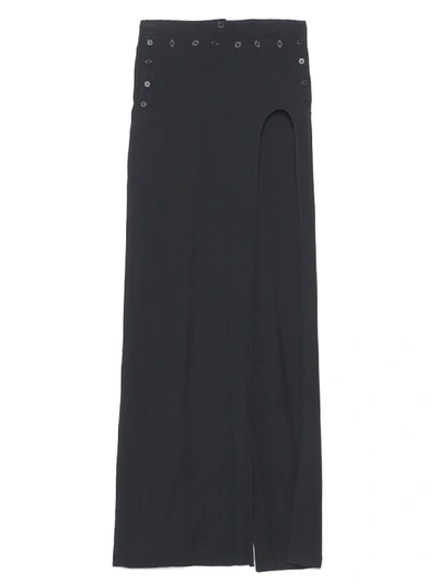Shop Ann Demeulemeester High Slit Maxi Skirt In Black