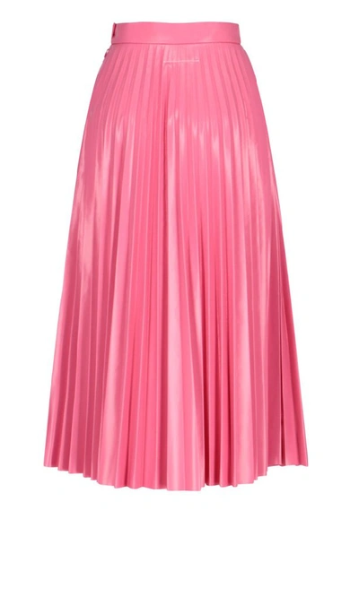 Shop Mm6 Maison Margiela Pleated Skirt In Pink
