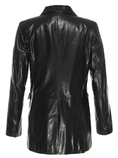 Shop Arma Carline Leather Blazer In Black
