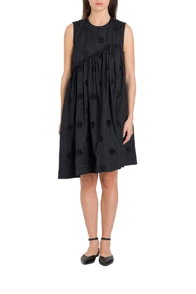 Shop Simone Rocha Floral Sleeveless Dress In Black