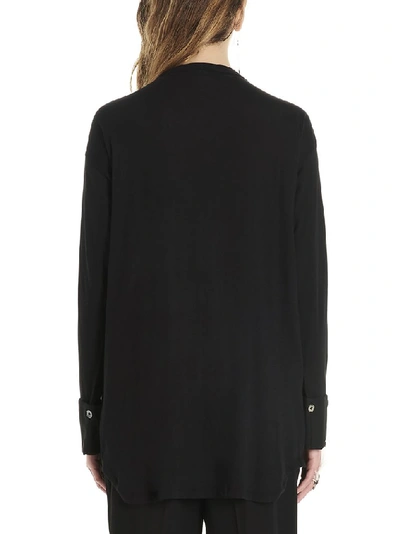 Shop Ann Demeulemeester Scoop Neck Buttoned Top In Black