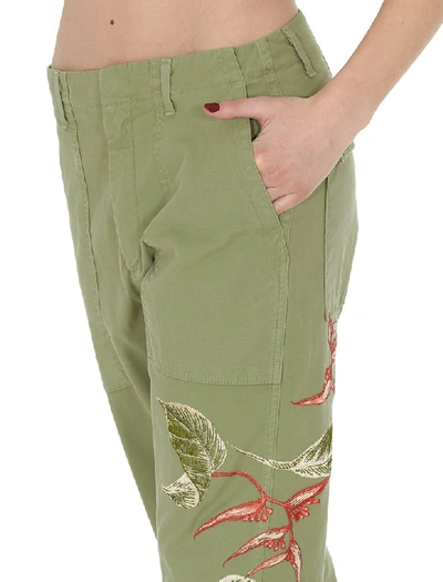 Shop Dondup Dylan Embroidered Pants In Green