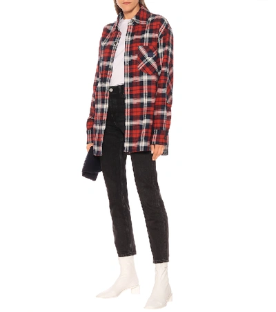 Shop Acne Studios Checked Cotton-flannel Shirt In Red