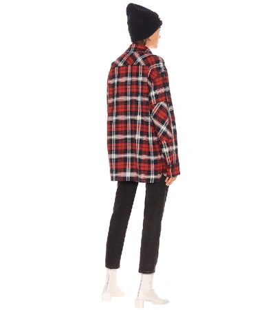 Shop Acne Studios Checked Cotton-flannel Shirt In Red