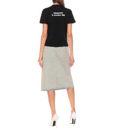 Shop Vetements Printed Cotton T-shirt In Black