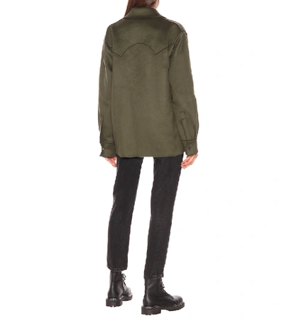 Shop Off-white Wool-blend Jacket In Green