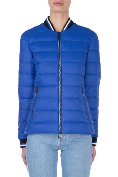 Shop Moose Knuckles Front Zip Padded Jacket In Blue