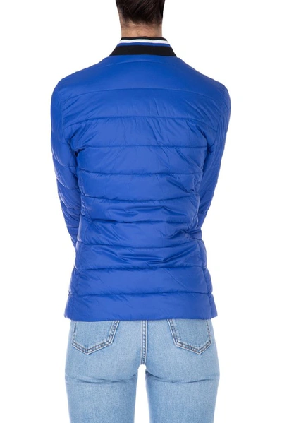 Shop Moose Knuckles Front Zip Padded Jacket In Blue