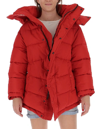 Shop Balenciaga New Swing Puffer Jacket In Red