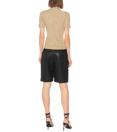 Shop Givenchy Embellished Ribbed-knit Top In Beige