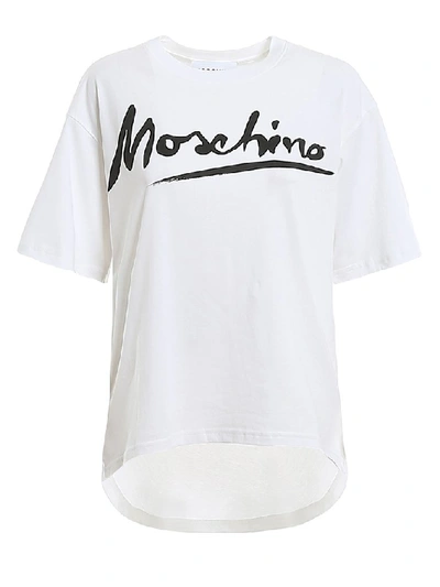 Shop Moschino Logo Signature T In White