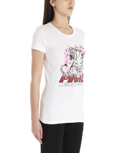 Shop Pinko Tiger Print T In White