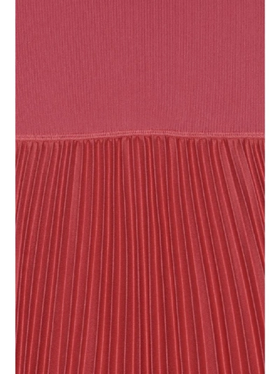 Shop Theory Pleated Square Neck Midi Dress In Red