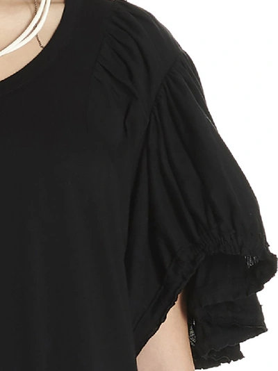 Shop Ann Demeulemeester Ruched Asymmetric T In Black