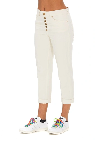 Shop Dondup Koons Buttoned Pants In White