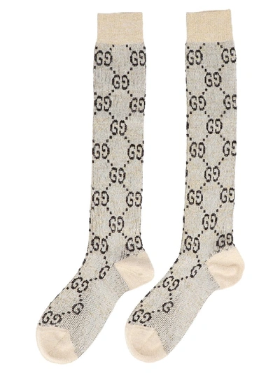 Shop Gucci Gg Signature Socks In Beige