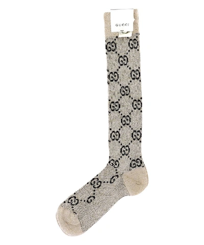 Shop Gucci Gg Signature Socks In Beige