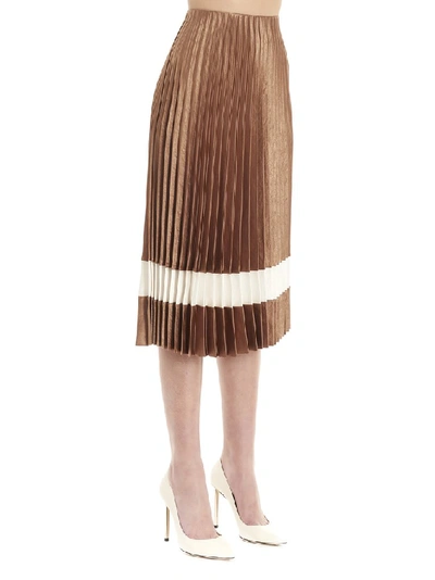 Shop Theory Pleated Midi Skirt In Brown
