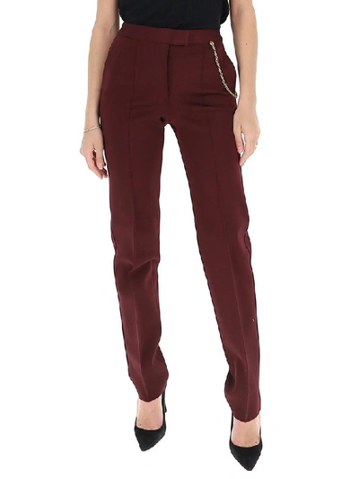 Shop Givenchy Chain Tailored Trousers In Red