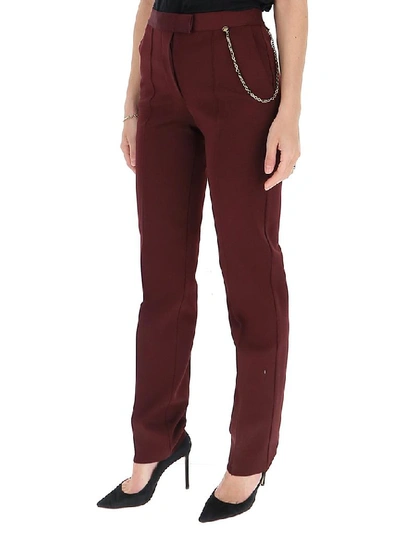 Shop Givenchy Chain Tailored Trousers In Red