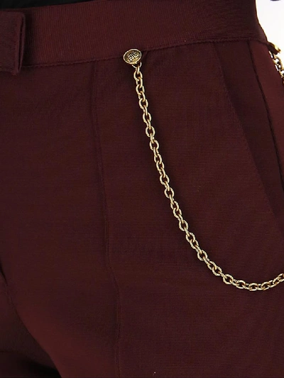 Shop Givenchy Chain Tailored Trousers In Red