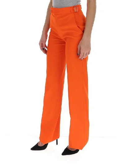 Shop Attico Wide Leg Trousers In Orange