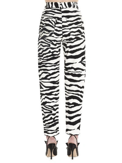 Shop Attico Zebra Print Jeans In Multi