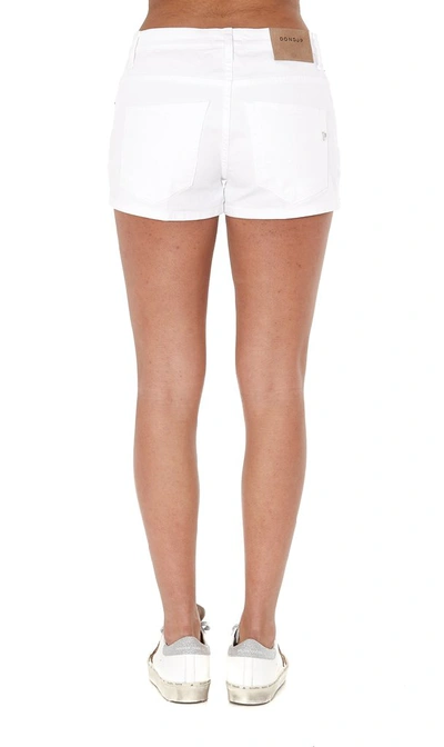 Shop Dondup Buttoned Mini Denim Shorts In White