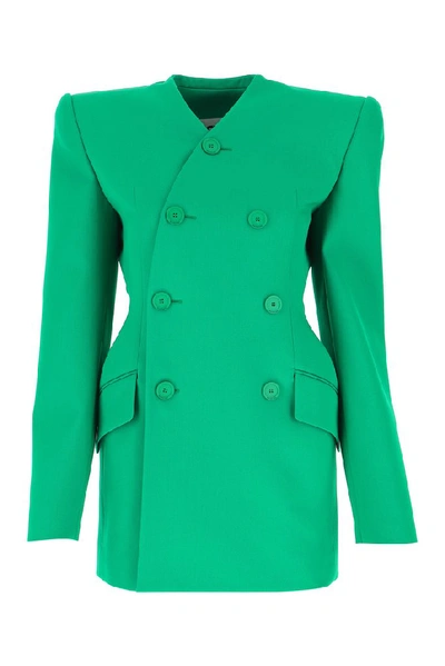 Shop Balenciaga Dynasty Double Breasted Jacket In Green
