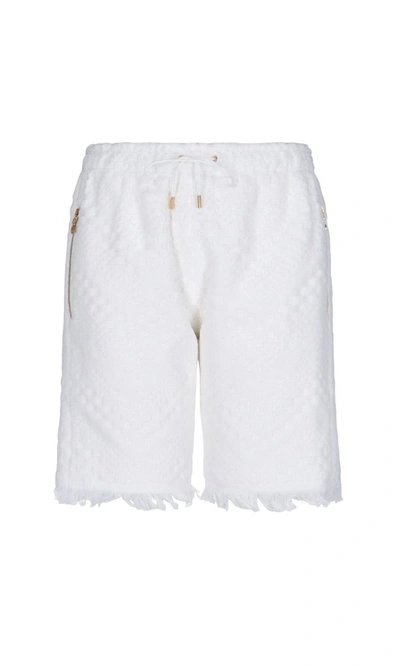 Shop Marine Serre Regenerated Towel Shorts In White