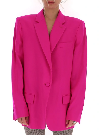 Shop Attico Boxy Single Breasted Blazer In Pink