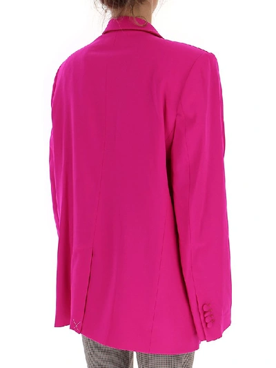 Shop Attico Boxy Single Breasted Blazer In Pink