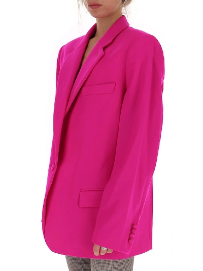 Shop Attico Boxy Single Breasted Blazer In Pink