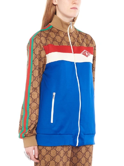 Shop Gucci Gg Technical Jersey Jacket In Multi