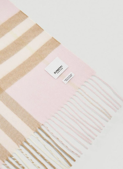 Shop Burberry Classic Check Scarf In Pink