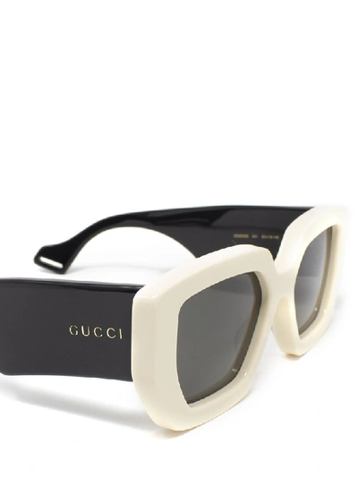 Shop Gucci Eyewear Geometric Frame Sunglasses In Multi