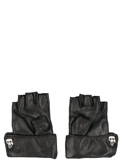 Shop Karl Lagerfeld K/ikonik Gloves In Black