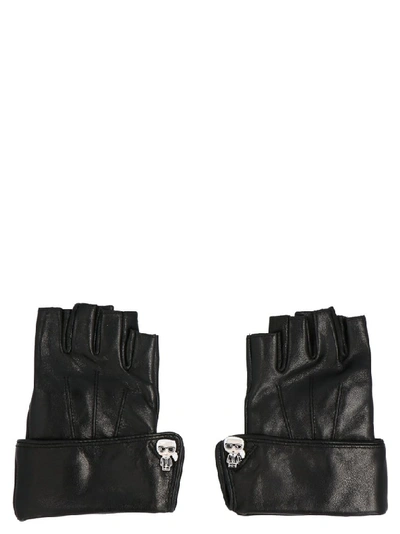 Shop Karl Lagerfeld K/ikonik Gloves In Black