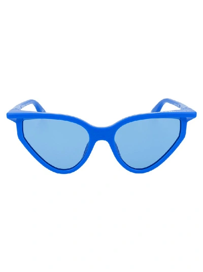 Shop Balenciaga Eyewear Rim Cat Sunglasses In Blue