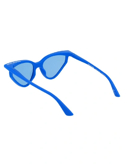 Shop Balenciaga Eyewear Rim Cat Sunglasses In Blue